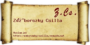 Záborszky Csilla névjegykártya