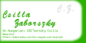 csilla zaborszky business card